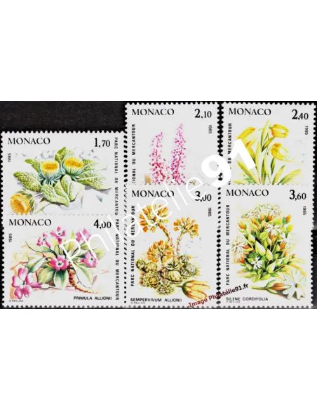 MONACO - n° 1461 à 1466 - Plantes du Parc national du Mercantour
