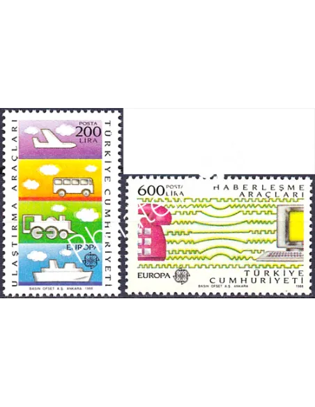 Turquie, n° 2557 à 2558, EUROPA 1988, collection timbre Europe