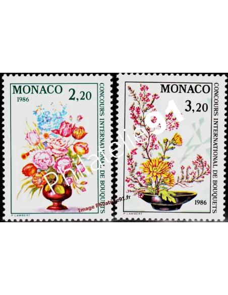 MONACO - n° 1497 à 1498 - Concours international - Bouquets 1985