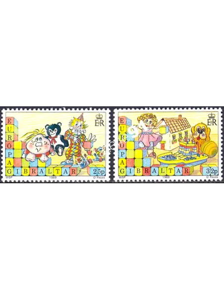 Gibraltar, n° 573 à 574, EUROPA 1989, collection timbre Europe