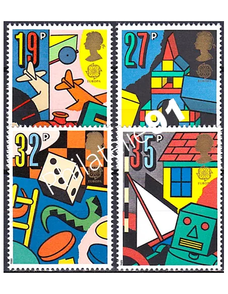Grande-Bretagne, n° 1380 à 1383, EUROPA 1989, collection timbre Europe