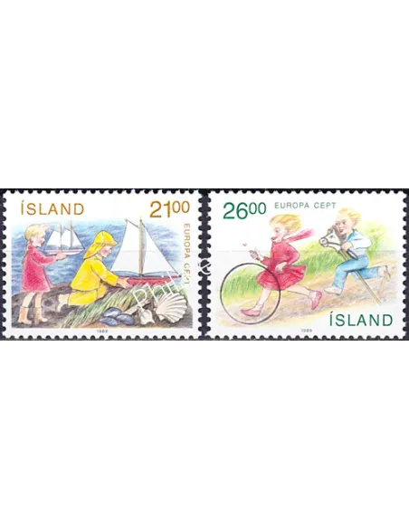Timbres d'Islande n° 654 à 655, EUROPA 1989, collection timbre Europe