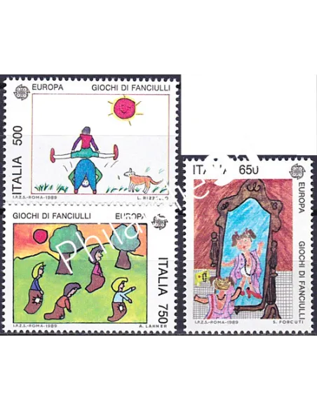 Timbres d'Italie n° 1810 à 1812, EUROPA 1989, collection timbre Europe