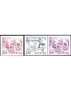 Suède, n° 1521 à 1523, EUROPA 1989, collection timbre Europe
