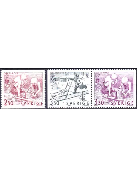 Suède, n° 1521 à 1523, EUROPA 1989, collection timbre Europe
