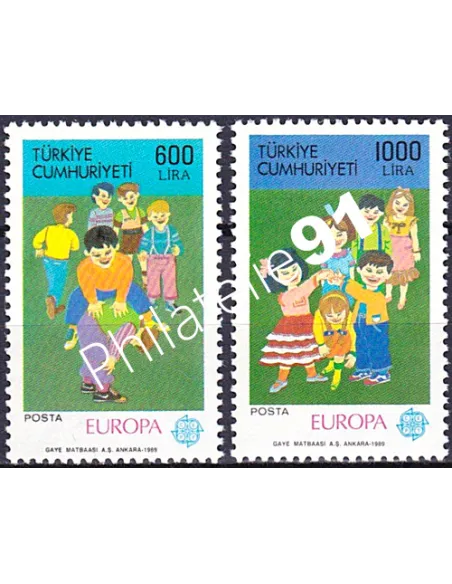 Turquie, n° 2602 à 2603, EUROPA 1989, collection timbre Europe