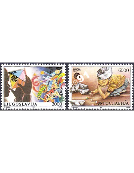Yougoslavie, n° 2222 à 2223, EUROPA 1989, collection timbre Europe