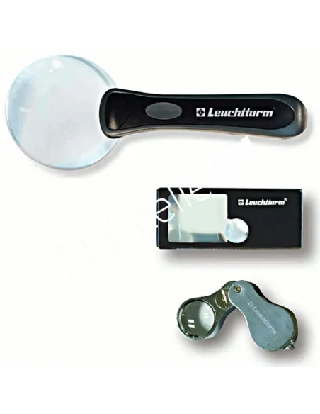 LEUCHTTURM,KIT de 3 Loupes LED LOOK, Matériel philatélique