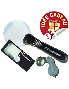 LEUCHTTURM,KIT de 3 Loupes LED LOOK, Matériel philatélique