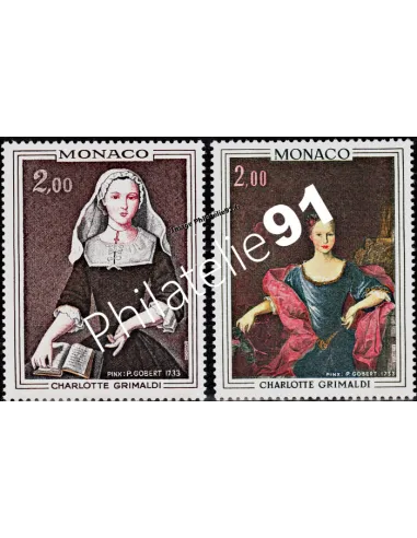 MONACO - n°  946 - 947 - Princesse Charlotte Grimaldi - Tableaux