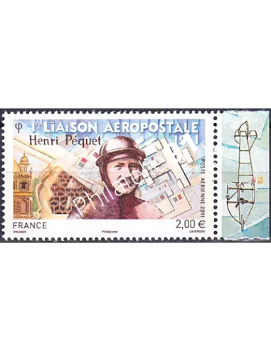 Timbre PA n° 74a, avec Bord de Feuille, collection timbres France