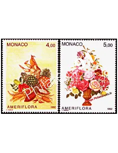 Timbre de MONACO n° 1830 - 1831 - Exposition "Ameriflora" à Colombus (Ohio, Etats-Unis)