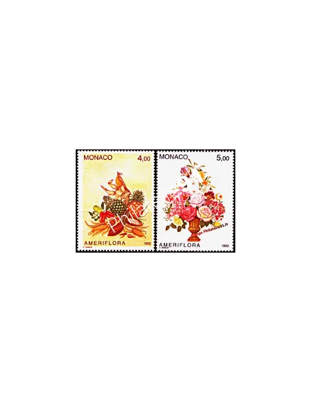 Timbre de MONACO n° 1830 - 1831 - Exposition "Ameriflora" à Colombus (Ohio, Etats-Unis)