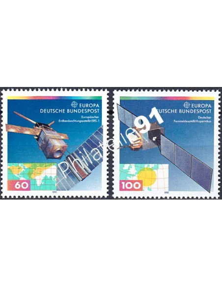 Allemagne, RFA, n° 1358 à 1359, EUROPA 1991, collection timbre Europe