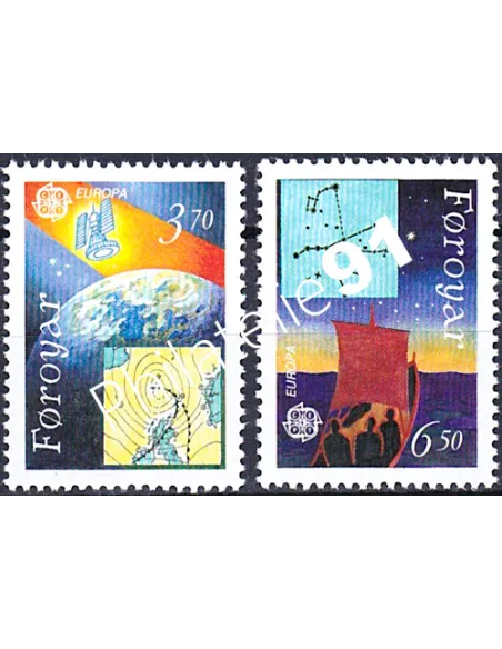 Féroé, n° 211 à 212, EUROPA 1991, collection timbre Europe
