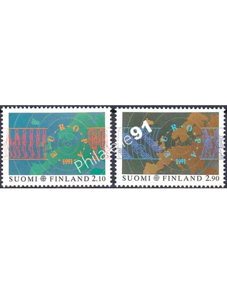 Finlande, n° 1110 à 1111, EUROPA 1991, collection timbre Europe