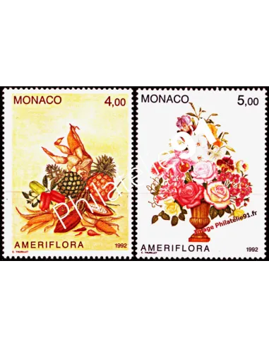 Timbre de MONACO n° 1830 - 1831 - Exposition "Ameriflora" à Colombus (Ohio, Etats-Unis)