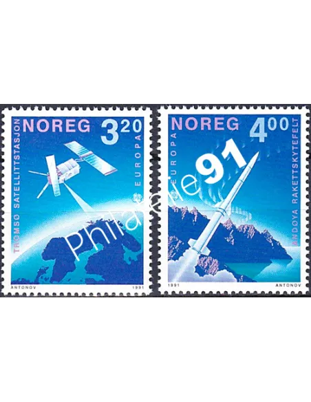 Norvège, n° 1019 à 1020, EUROPA 1991, collection timbre Europe