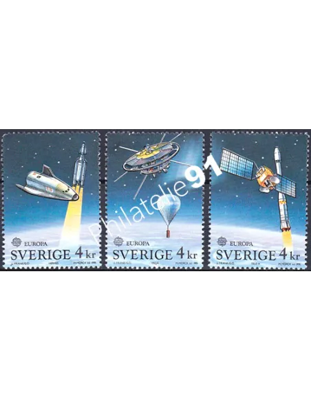 Suède, n° 1653 à 1655, EUROPA 1991, collection timbre Europe
