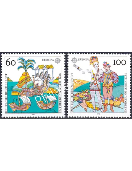 Allemagne, RFA, n° 1436 à 1437, EUROPA 1992, collection timbre Europe