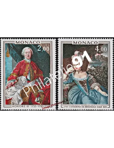 MONACO - n° 1029 à 1030 - Prince et princesse de Monaco. Tableau