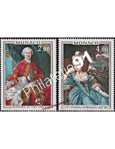MONACO - n° 1029 à 1030 - Prince et princesse de Monaco. Tableau