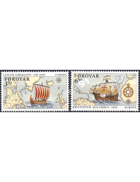 Iles Féroé, n° 225 à 226, EUROPA 1992, collection timbre Europe