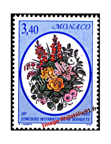 Timbre de Monaco n° 1868 - 26e Concours international de bouquets