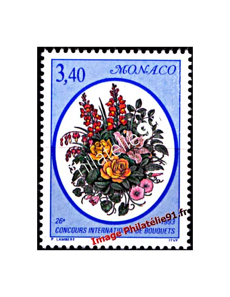Timbre de Monaco n° 1868 - 26e Concours international de bouquets