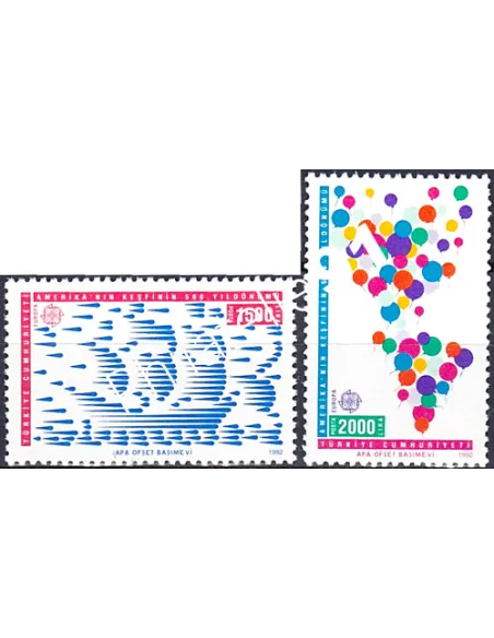 Turquie, n° 2695 à 2696, EUROPA 1992, collection timbre Europe