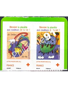 ADH. Paire n° P237 (n° P4306a), Croix-Rouge, collection timbres France