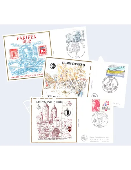 Lot de Blocs CNEP sur enveloppes 1er Jour, Colection timbres France