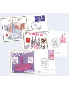 Lot de Blocs CNEP sur enveloppes 1er Jour, Colection timbres France