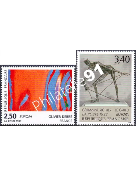 France, n° 2797 à 2798, Europa 1993, collection timbres France