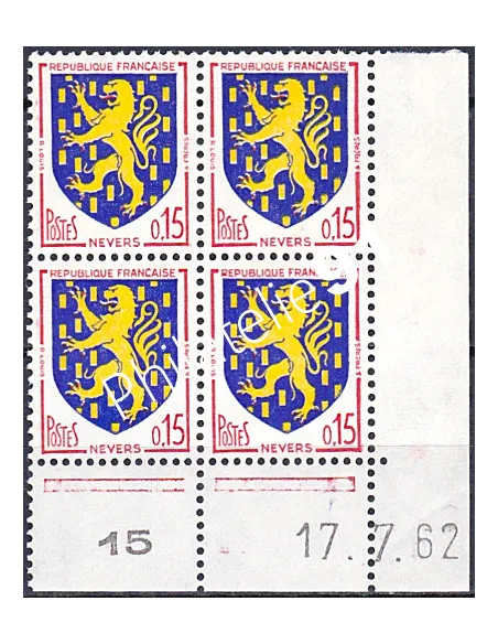 Coin daté sur Timbre n° 1354, Collection timbres France
