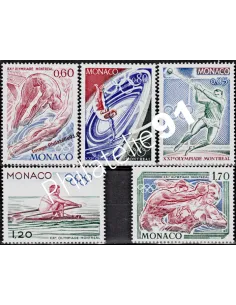 Timbres de MONACO - n° 1057 à 1061 - Jeux olympiques de Montréal