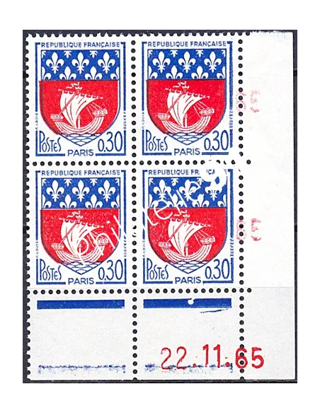 Coin daté sur Timbre n° 1354B, Collection timbres France