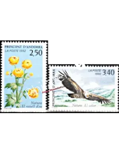 Timbres  d'Andorre Français n° 420 à 421 - Thématique Rapace