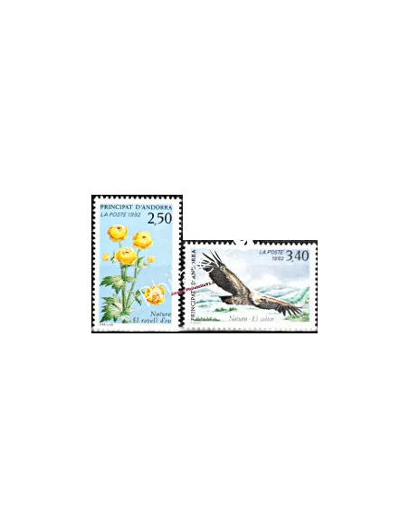 Timbres  d'Andorre Français n° 420 à 421 - Thématique Rapace