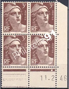 Coin daté sur Timbre n° 715, Collection timbres France
