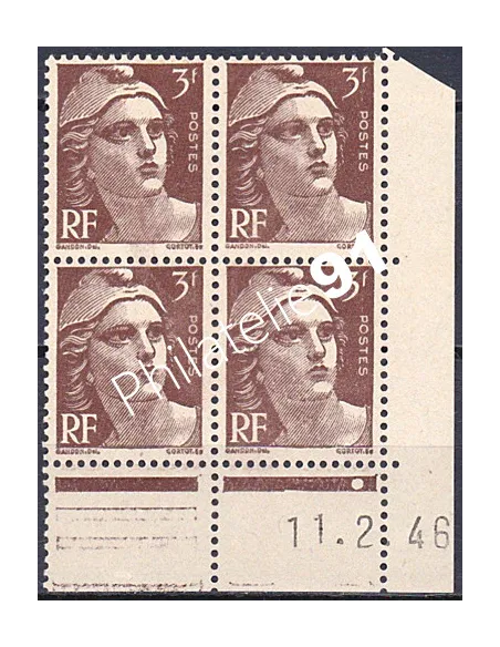 Coin daté sur Timbre n° 715, Collection timbres France
