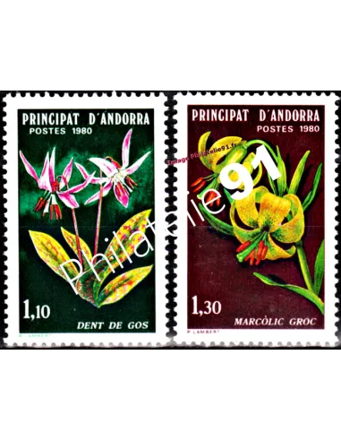 Timbres d'ANDORRE FRANÇAIS n° 286 à 287 -  Thématique : Fleurs