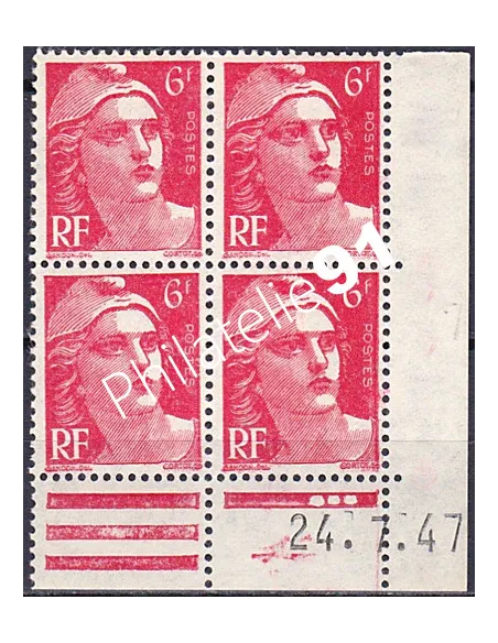 Coin daté sur Timbre n° 721A, Collection timbres France