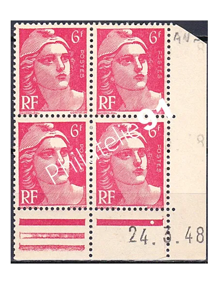 Coin daté sur Timbre n° 721A, Collection timbres France