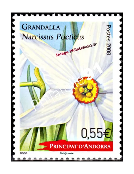 Timbre d'Andorre Français n° 656 - Thématique: Fleurs