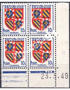 Coin daté sur Timbre n° 834, Collection timbres France