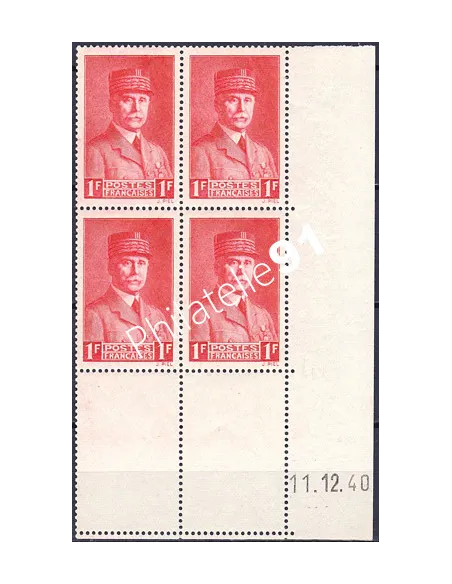 Coin daté sur Timbre n° 472, Collection timbres France