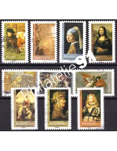 Adhésifs n° 150 à 159, collection timbres France