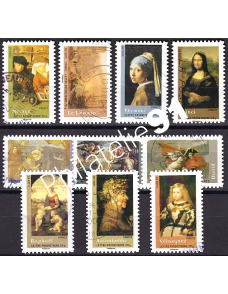 Adhésifs n° 150 à 159, collection timbres France