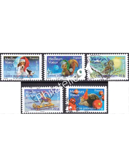 Adhésifs n° 140 à 144, collection timbres France